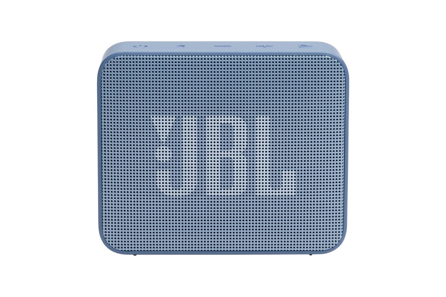 Caixa de som portátil Bluetooth exibida em fundo neutro