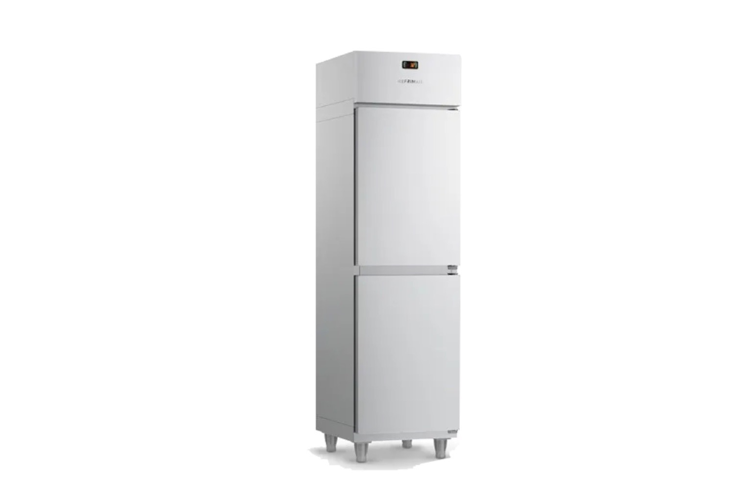 Refrigerador comercial em inox de 2 portas para uso em cozinha industrial