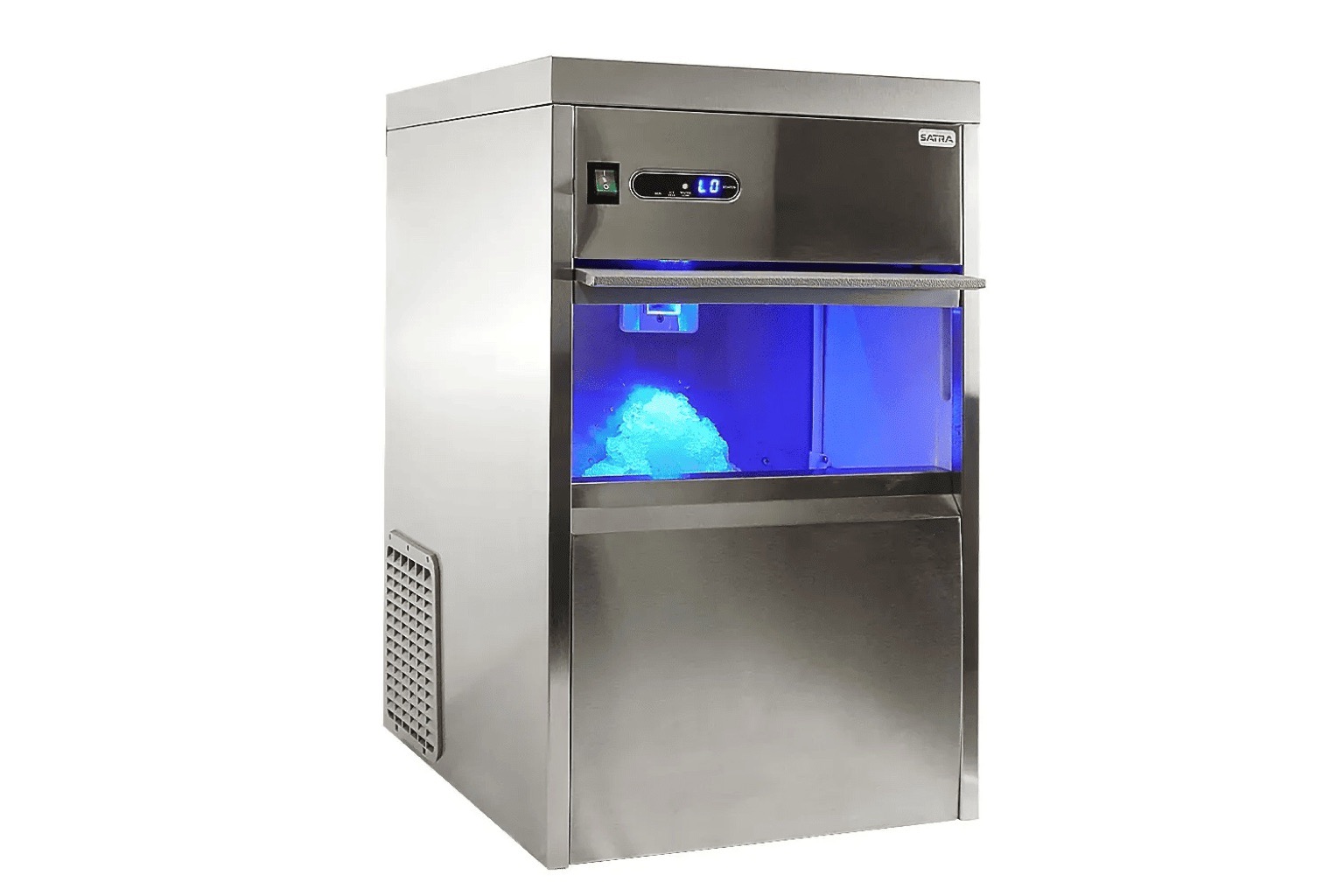 Máquina de gelo em escamas industrial em inox para hospitais e peixarias