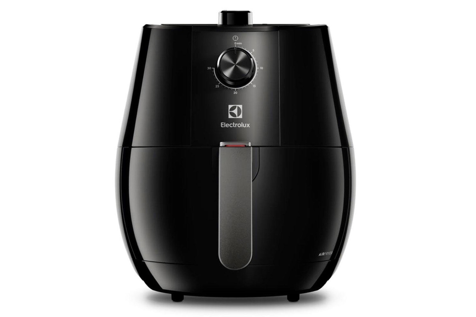 Air fryer doméstica exibida em fundo neutro