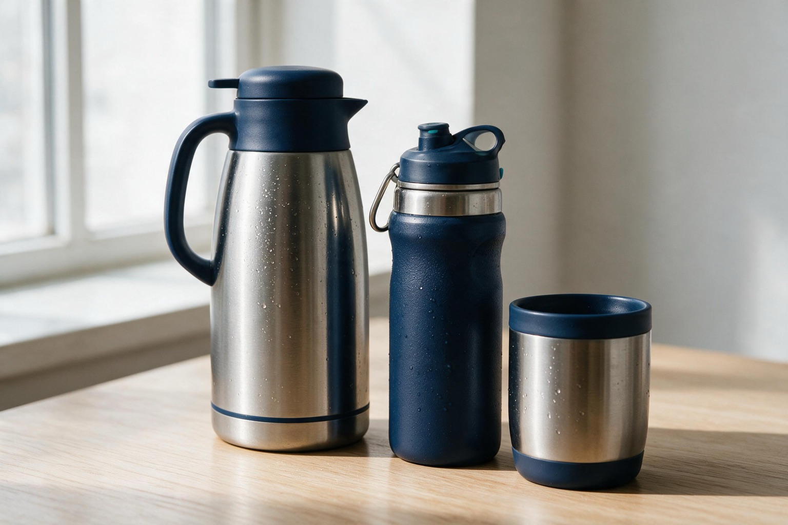 Vitrine de brindes térmicos: garrafa, squeeze e caneca em inox personalizados