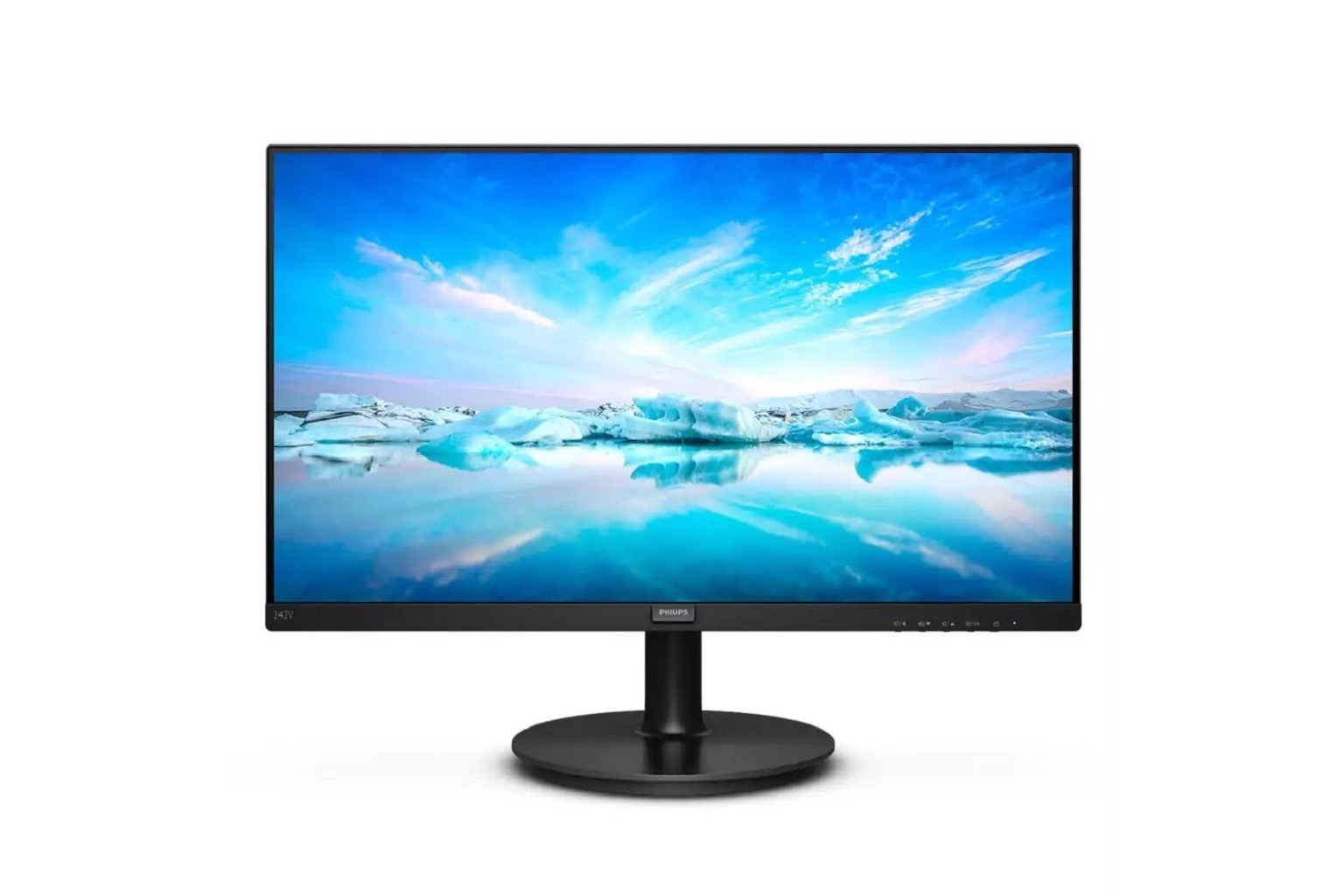 Televisor e monitor em ambiente de escritório